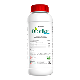 Biotika Ricinus Nemáticida de origen botánico, diseñado para el control de nemátodos. Con alta concentración de extractos de higuerilla.