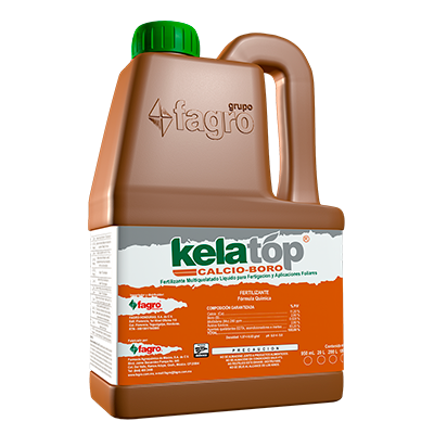 Kelatop Calcio Boro Fertilizante multi-Quelatado líquido para fertirigación y aplicaciones foliares.